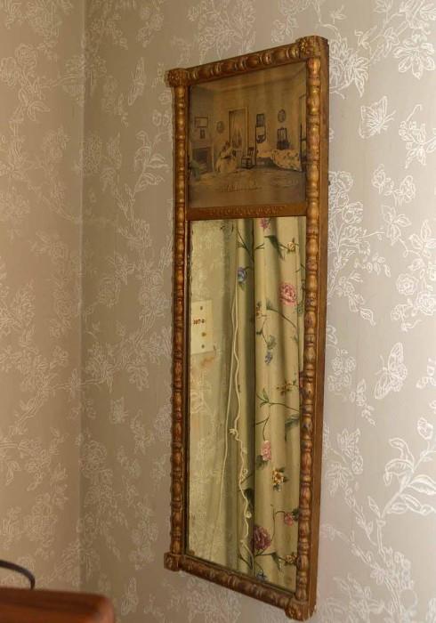 Another Wonderful Split Column Wall Mirror with Reverse Painting on Glass 