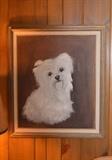 Vintage Painting of Maltese Dog