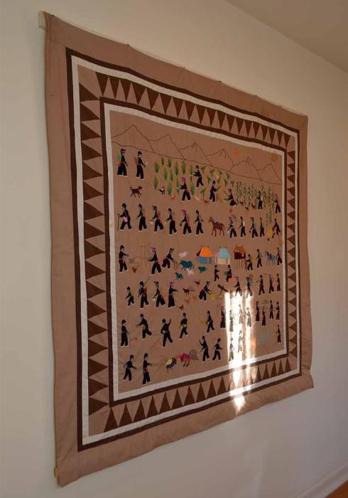 Ethnic Folk Art Quilt / Tapestry