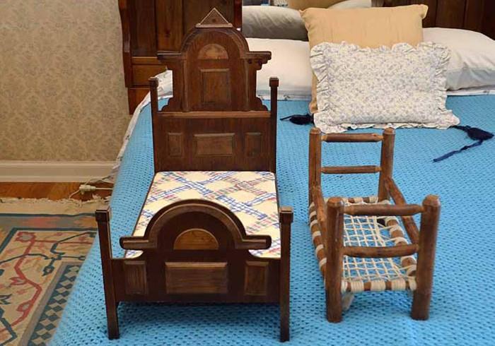 Antique Victorian Doll Bed
