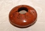 Maricopa Seed Jar, Brick Red Glaze w/ Geometric Design by Phyllis Johnson
