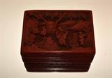Asian/Oriental Carved Cinnabar Trinket Box