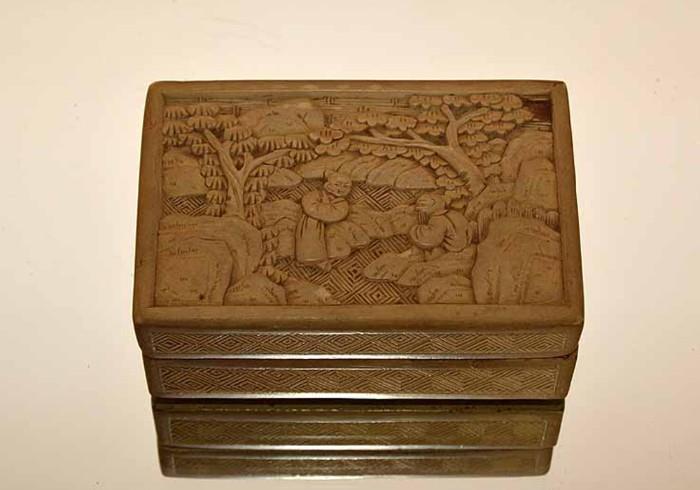 Asian/Oriental Carved Trinket Box 