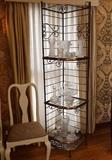 Iron & Brass Corner Baker's Rack / Shelf