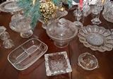 Cut Glass, Pressed Glass, and Contemporary Glass Serving Pieces