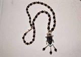 Artist Signed Necklace - Sterling Silver, Black Onyx & Malachite