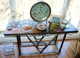Slate-top console table and nice home decor
