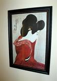 Large Japanese framed artwork