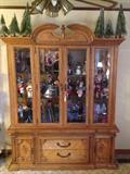 China cabinet FULL of Byers' Choice Carolers and their accessories!