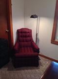Matching burgundy arm chairs in great shape. Industrial loft style floor lamp with dimmer