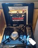 The portable Stove....Easy to carry, easy to use for camping, tailgating, or just in your backyard.   Three pack fuel cartridges are included with this item.. 