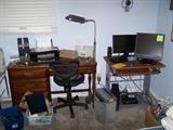 DREW DESK, COMPUTER & TABLE, DEKS CHAIR & OTHER OFFICE MISC.
