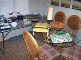 GLASS-TOP DINETTE SET & KITCHEN MISC.