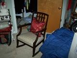 VINTAGE ROCKER, DECORATOR PILLOWS, ETC.