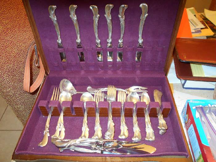 42 pcs. Wallace Sterling flatware - " Waltz of Spring " pattern 1952, service for 6