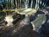 Cement patio table with 2 benches