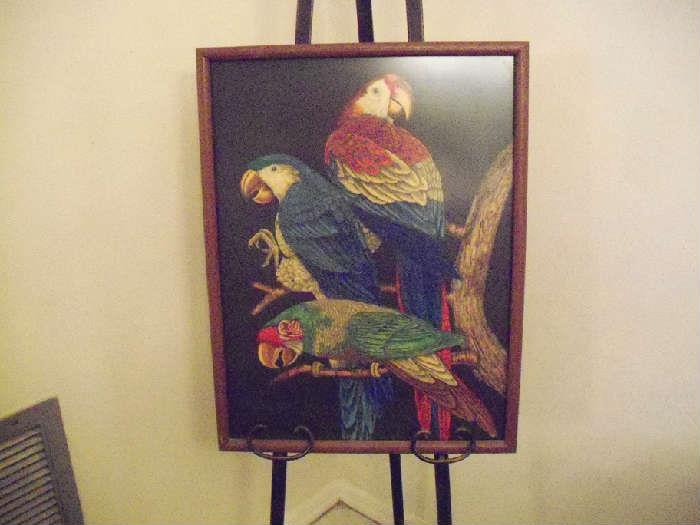 3 Parrots art work