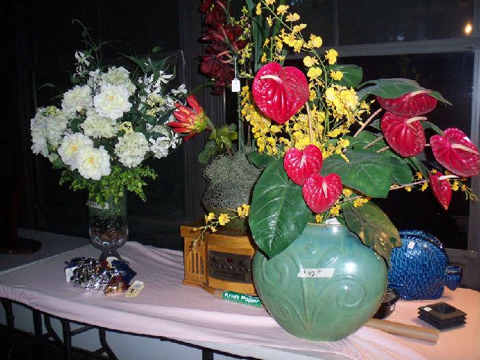 Numerous Faux flower arrangements