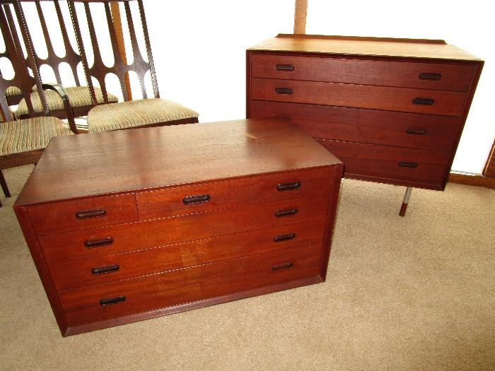 Vintage Danish Sibast for George Tanier two piece dresser shown unstacked