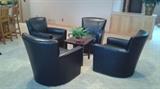 Ethan Allen Turner Swivel Leather Chairs