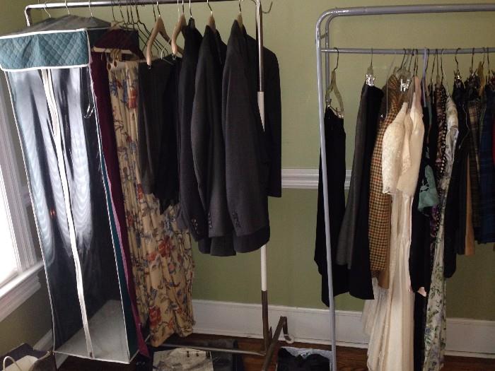 racks, drapes, suits, suit pants and dresses