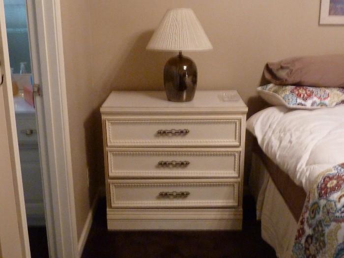 Three drawer white dresser/night stand
