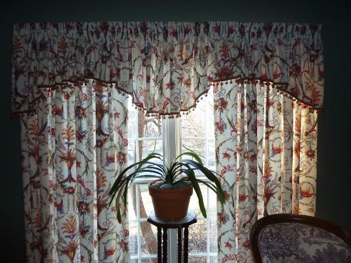 Custom made Drapes and Valance matching in Dining room