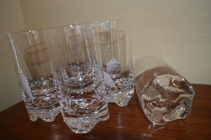 littala Gaissa Mouth Blown Highball Glasses designed in 1973  (8 glasses)