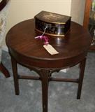 Antique Round Wood End Table
