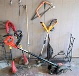Power Yard Tools and a Treadle Sewing Machine Stand