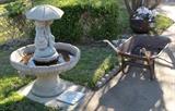 "All Things Grow With Love" Fountain and Wheelbarrow