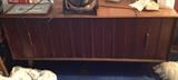 mid-century modern record player console 