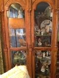 norman rockwell prints and figures, china, display cabinet, hallmark
