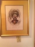 vintage signed clown print