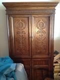 antique oak armoire wardrobe