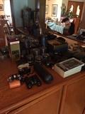 vintage cameras, Nikon, leitz binoculars, camera filters