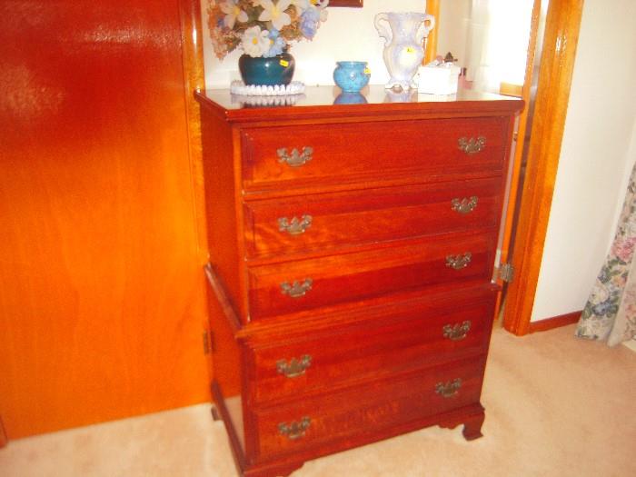 Davis cabinet Solid cherry chest part of 3 pc bedroom suite