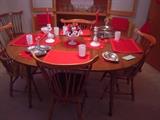 solid cherry dining table & 6 chairs