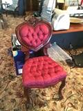 #22 Heart back parlor chair burgundy $125