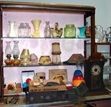 Old Clock,  Lamp Shades, Pottery & More