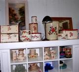 Hall or Hull Pottery & Matching Tin Ware