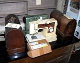4 Sewing Macjhines 2 Singer 1 White, & ?