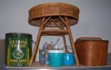 Wicker Table Yellow Creek Lard Tin & More