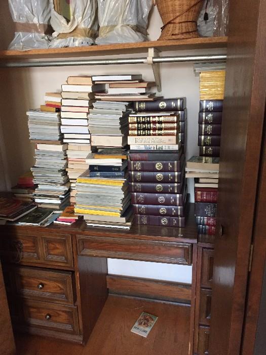 Tons of RARE and OLD Books! Also lots of national geographic magazines! several boxes in basement too!!  VINTAGE DESK FOR SALE TOO