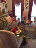 matching dining set from Naperville parade of homes custom made chairs. 