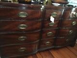 Mahogany chest of drawers and mirror