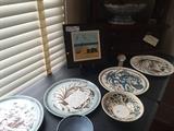 Felix Tissot fine vintage Fantasia pottery plates and bowls.  Each a one-of-a kind
