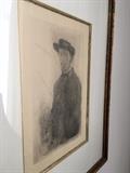 Degas, Autoportrait, Original Etching on Japon Nacre, Plate Cancelled 