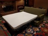 Great pull-out Ethan Allen sleeper sofa, w/Tempurpedic queen size mattress,  hidden in the basement for the French maid or special pool boy!