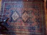 Perfectly aged Persian Malayer rug, 100% wool, hand woven, measures 3' 10" x 4' 8".